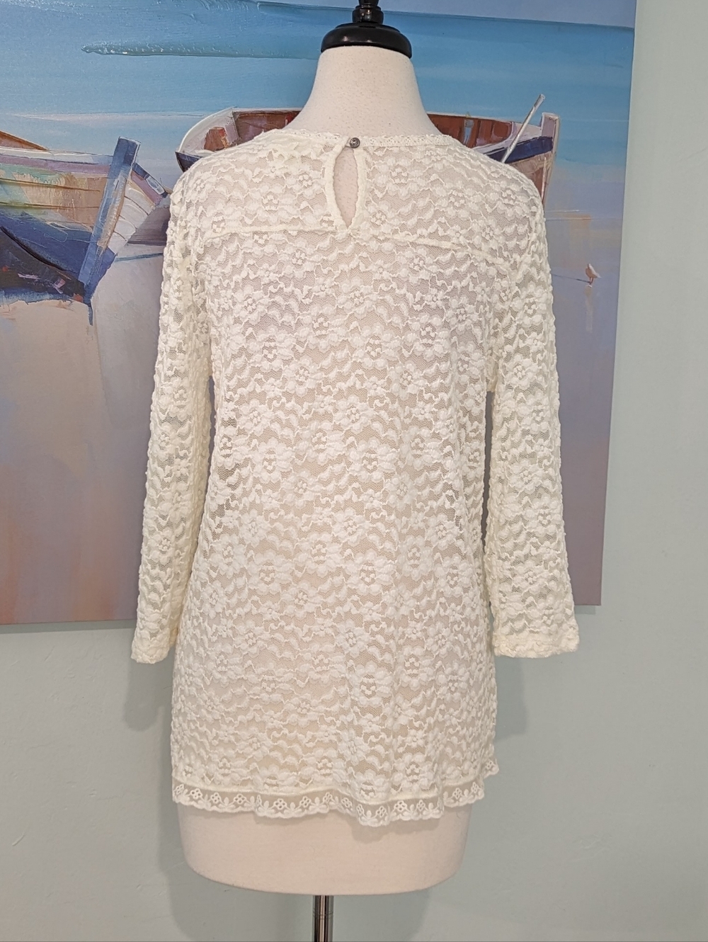 H&M Off-white Crochet Lace Top - Picture 3 of 7
